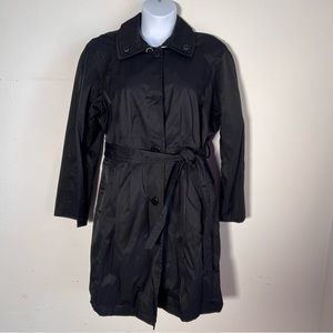 NWOT never worn Women’s Black Trench Coat in Cotton Poly Blend Fully Lined in XL